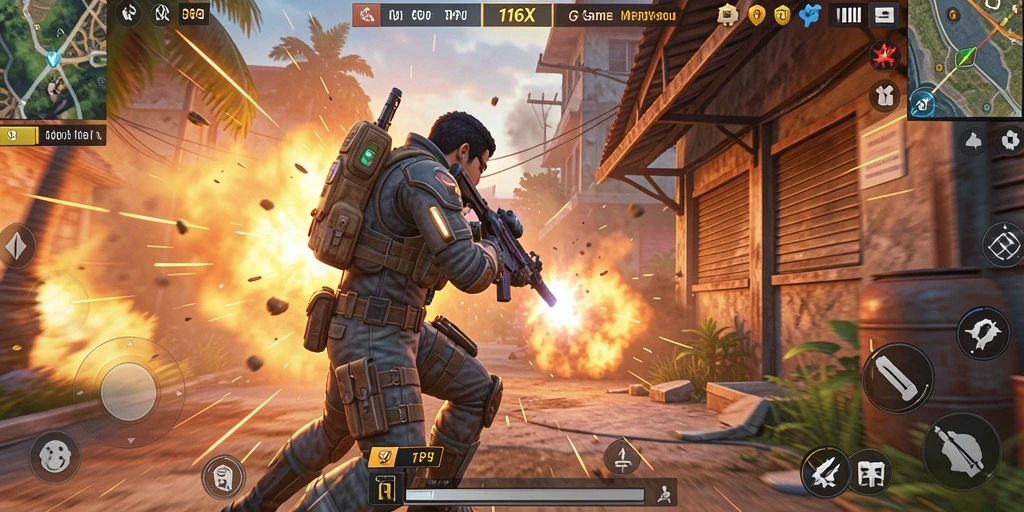 Screenshot gameplay menampilkan aksi menegangkan di 116X.