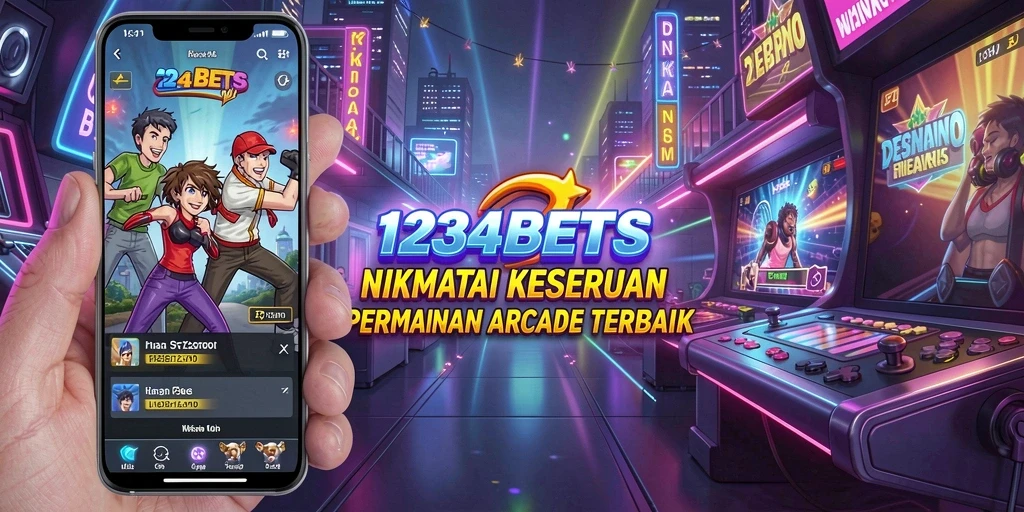 Tampilan gameplay seru 1234BETS di arena arcade.