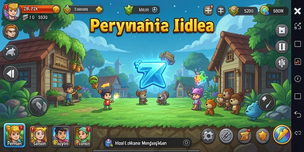 Gameplay 5ZK dengan proses pengumpulan sumber daya yang menyenangkan.