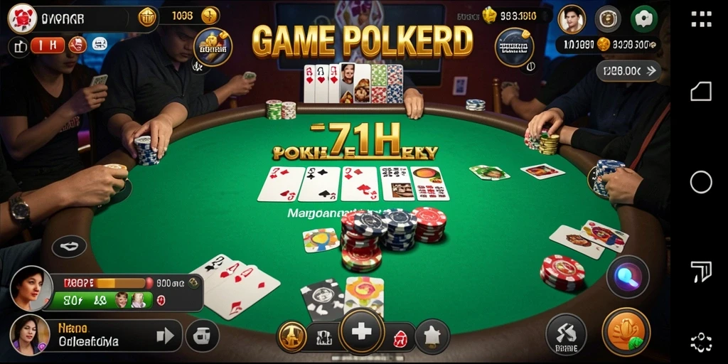 Screenshot gameplay Poker di 71H yang menarik dan seru.