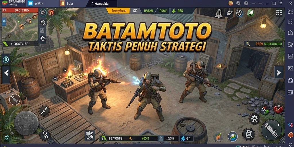 Screenshot gameplay BATAMTOTO menampilkan aksi seru dalam pertempuran TPS.