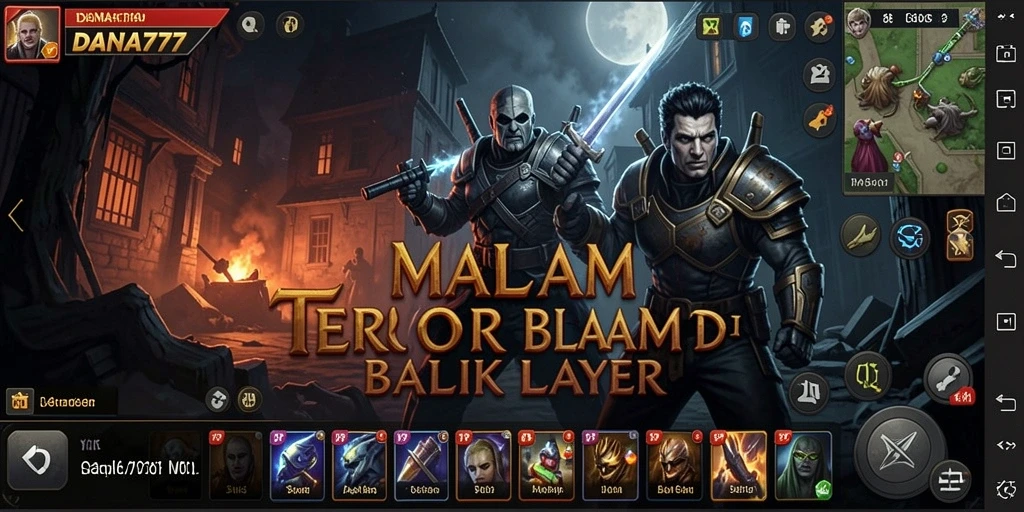 Screenshot utama DANA777 menampilkan suasana mencekam dalam gameplay.
