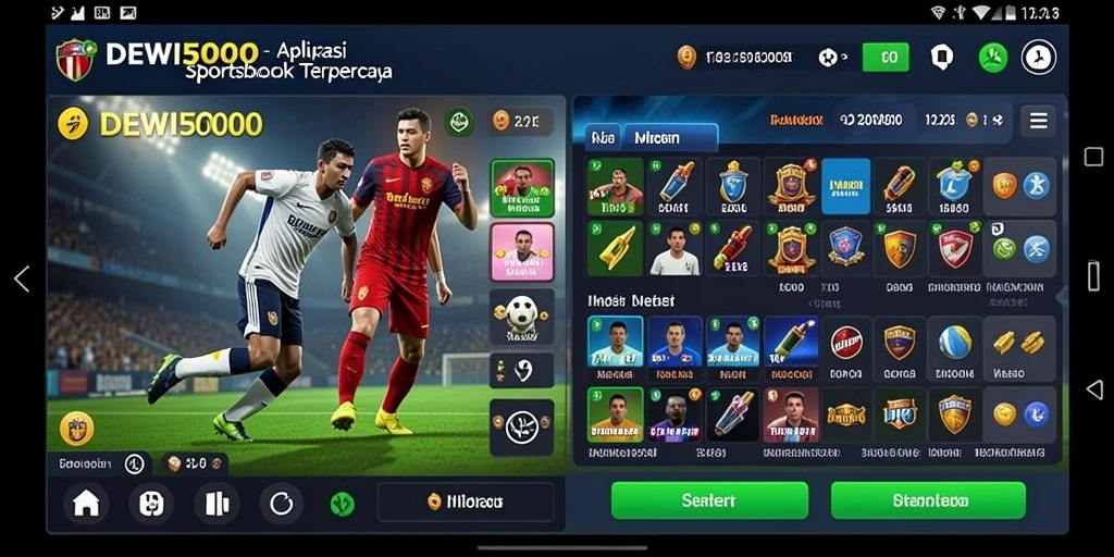 Tampilan gameplay menyerupai taruhan olahraga profesional.