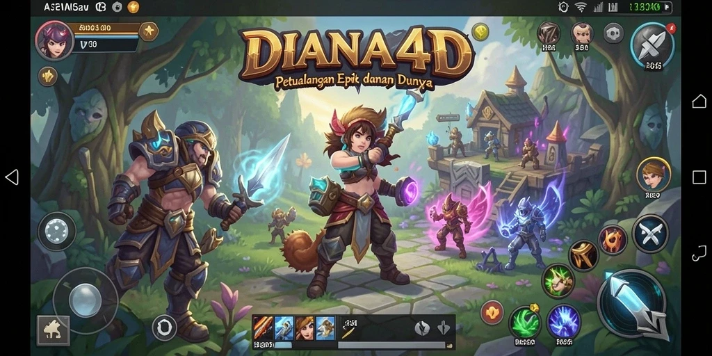 Tampilan gameplay mendebarkan dalam DIANA4D.