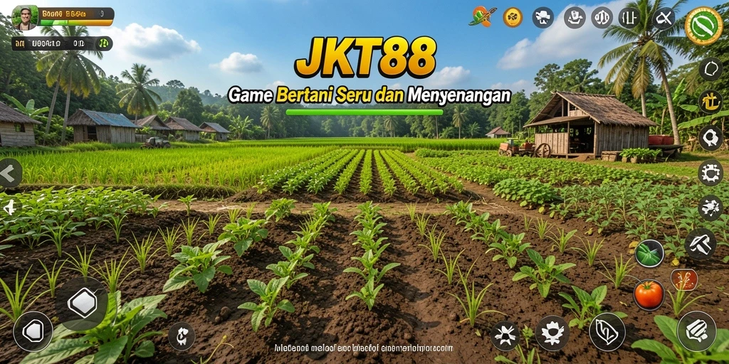 Tampilan gameplay <strong>JKT88</strong> yang penuh warna dan interaktif dalam bertani.
