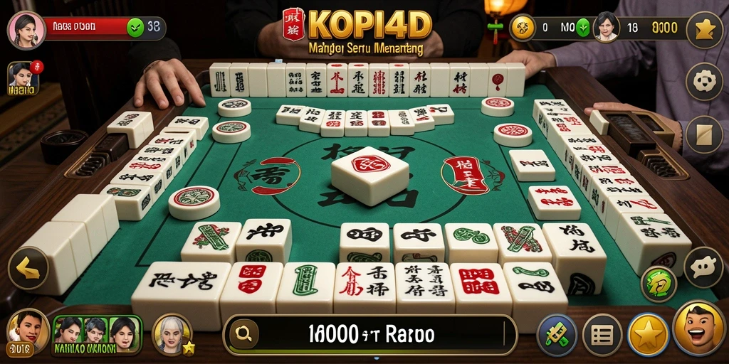 Tampilan gameplay KOPI4D yang menarik dan penuh tantangan Mahjong.
