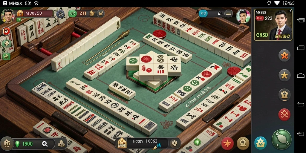Tampilan gameplay Mahjong yang memukau dan mendebarkan.