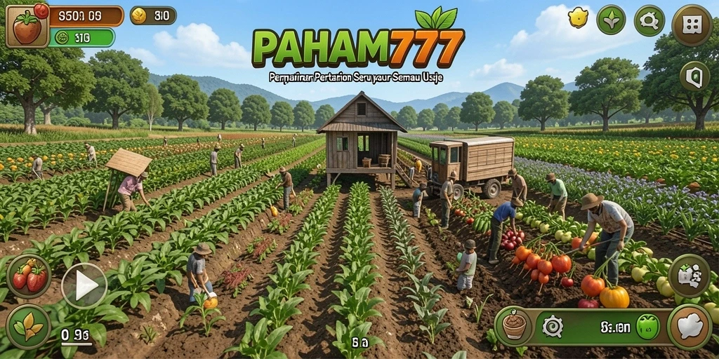 Tampilan gameplay menarik dalam PAHAM777 saat bertani.