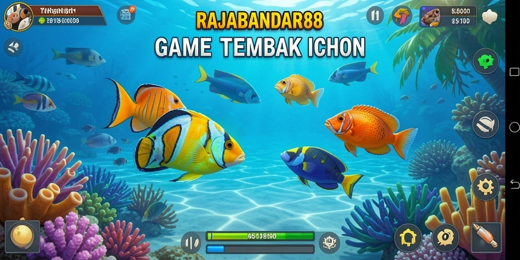 Tampilan gameplay seru dalam RAJABANDAR88 saat menangkap ikan.