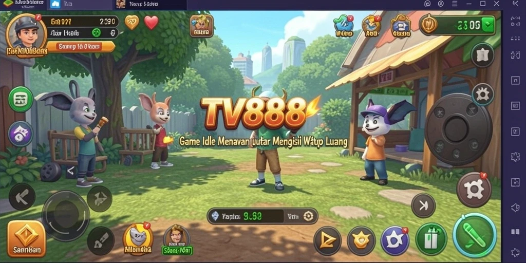 Screenshot gameplay TV888 menampilkan aktivitas pengumpulan sumber daya yang seru.