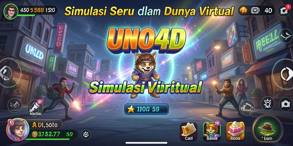 Tangkapan layar utama UNO4D menampilkan gameplay seru dan interaktif.