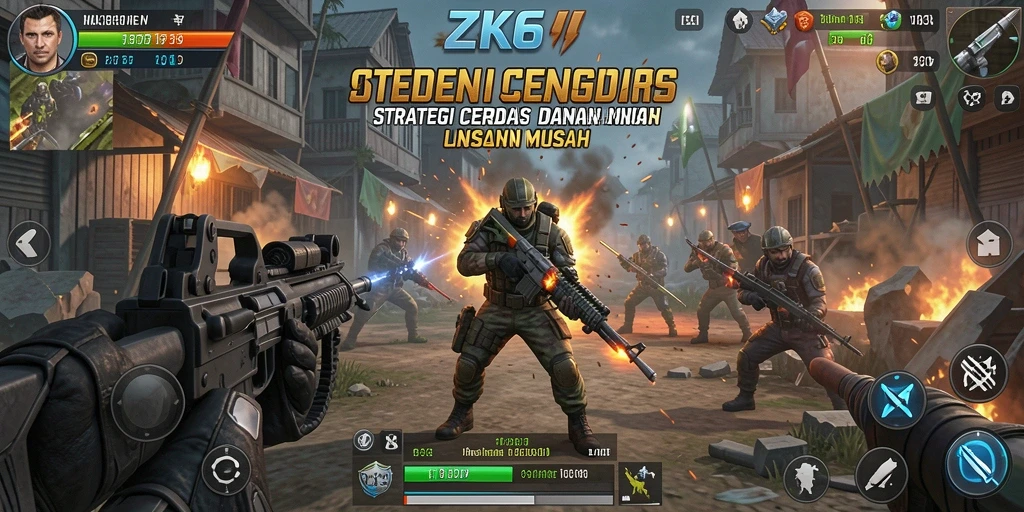 Tampilan gameplay ZK6 dengan berbagai unit strategi.