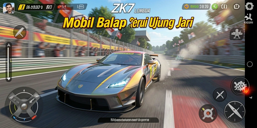 Gameplay ZK7 yang menegangkan di tengah balapan.
