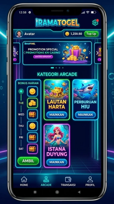 Fitur pencarian dan kategori memudahkan menemukan aplikasi yang tepat di iramatogel.